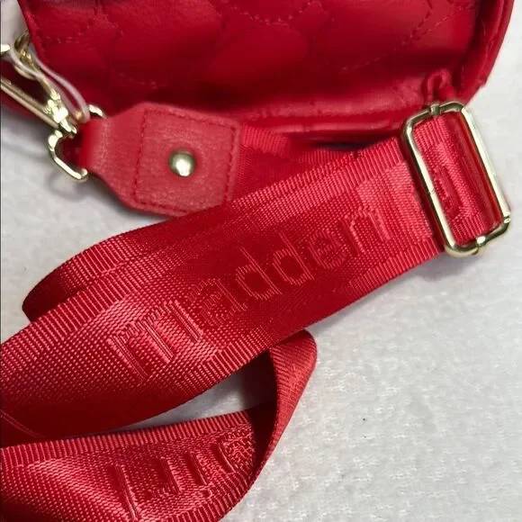 Madden Girl Cherry Hearts Red Quilted Handbag - Picture 8 of 11